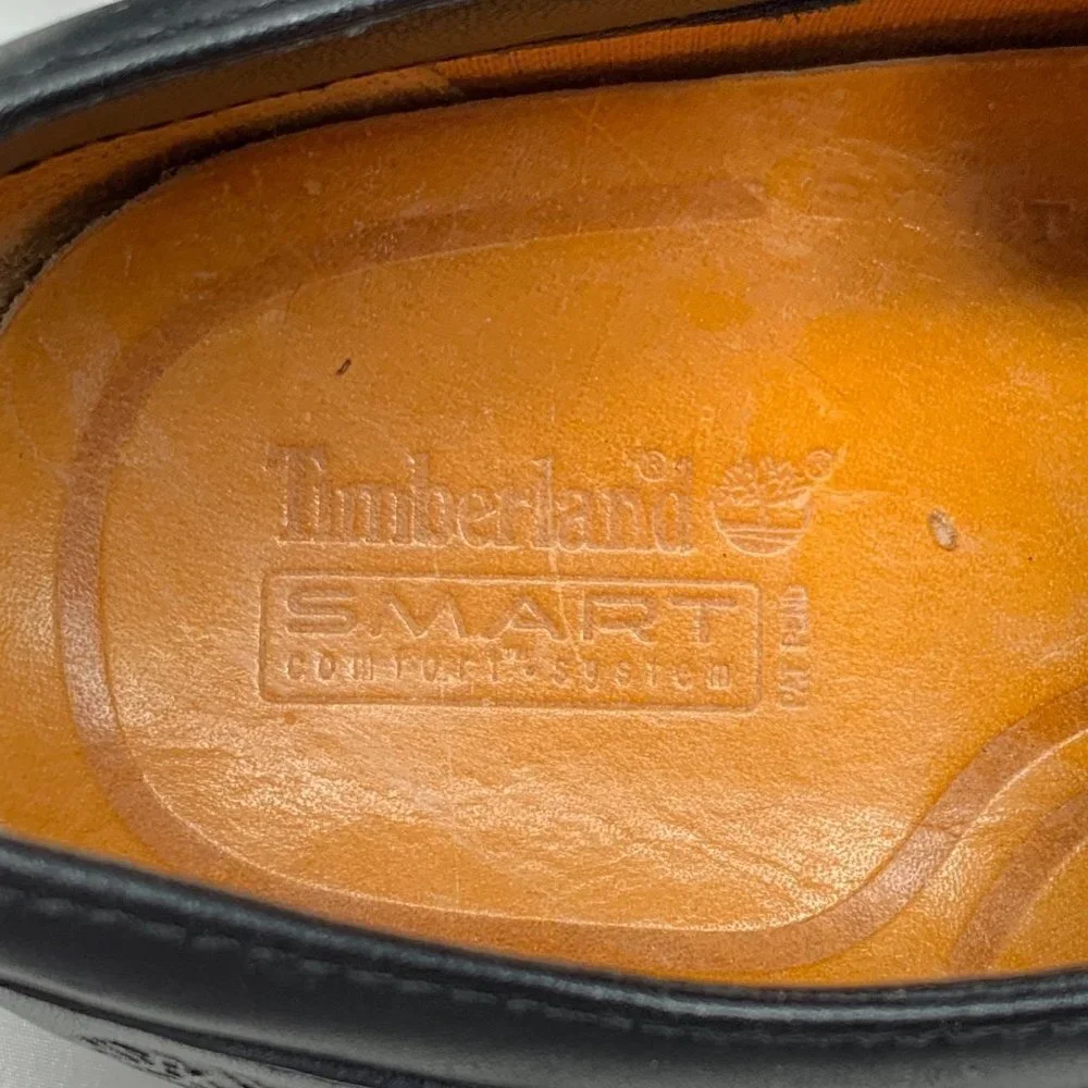 Timberland Men's Oxford Lace Up Shoes Black Leather size 9W